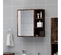 Armoire à Miroir de Salle de Bain Rangement Noir Bois d’Ingénierie vidaXL