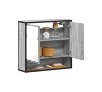 vidaXL Armoire à miroir de salle de bain Sonoma gris Bois d’ingénierie avec rangement