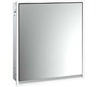 Armoire à miroir éclairée à encastrer Emco Loft 979805103 600x733mm, LED tout autour, 1 porte, charnière à droite, aluminium/miroir