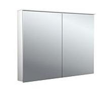 Emco Bad Armoire à miroir Flat 2 979706404 – 1000x711 mm, LED, voile de lumière, 2 portes, aluminium