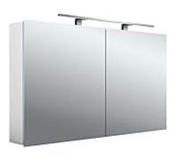 Emco Bad Armoire à glace lumineuse Mee – aluminium, 2 portes, 1200 mm (949805053)
