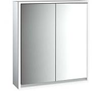 Armoire à miroir éclairée en saillie Emco Loft 979805104 600x733mm, LED tout autour, 2 portes, aluminium/miroir