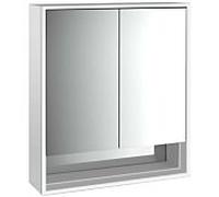 Emco Bad Armoire de toilette Loft – 600 mm, éclairage, aluminium/miroir – 2 portes