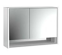Emco Loft armoire à miroir éclairée en saillie 979805214 1000x733mm, compartiment inférieur LED, 2 portes porte large à droite, aluminium/ Spiegel