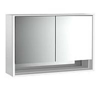 Emco Loft armoire à miroir éclairée en saillie 979805218 1200x733mm, avec compartiment inférieur, LED, 2 portes, aluminium/ Spiegel