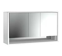Emco Loft armoire à miroir éclairée en saillie 979805222 1600x733mm, avec compartiment inférieur, LED, 3 portes, aluminium/ Spiegel