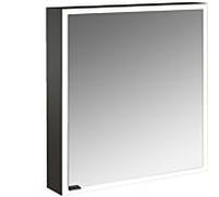 Emco prime armoire à miroir éclairée en saillie 949713560 600x700mm, porte 2000 , charnières à droite, noir/miroir
