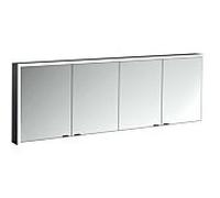 Emco Bad Armoire de toilette prime 1800 mm 4 portes éclairage parois réfléchissantes noir/miroir