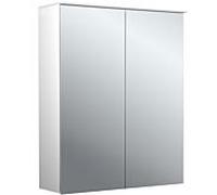Emco pure 2 armoire à miroir éclairée en saillie design 979705402 600x711mm, LED, avec voile de lumière, 2 portes, aluminium