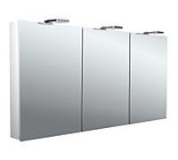 Emco Bad Armoire à miroir Flat 2 – 3 portes, 1400×721 mm, LED supérieur, aluminium