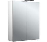 Emco Bad Armoire à miroir Pure 2 Style – éclairage LED supérieur, 2 portes, aluminium 600x721 mm