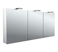 Emco pure 2 style armoire à miroir éclairée en saillie 979705307 1600x721mm, avec éclairage supérieur à LED, 3 portes, aluminium