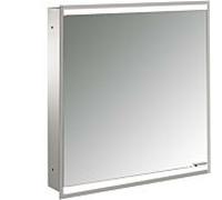 Emco Bad Armoire de toilette Prime 2, 600 mm, 1 porte, éclairage, encastrée, aluminium/miroir