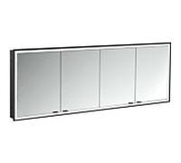 Emco prime Armoire de toilette Facelift lumineuse 2000 mm 4 portes encastrée noir/miroir 949713599