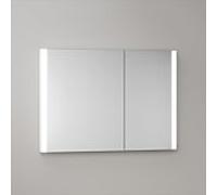 Armoire à miroir KEUCO Somaris avec éclairage 14513512200 100 x 71 x 11,5 cm, blanc mat, 2 portes, fixation murale, asymétrique