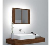 Armoire à miroir LED Chêne marron 60x12x45 cm Bois d ingénierie Chêne marron G