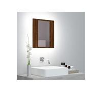 vidaXL Armoire à miroir LED de salle de bain chêne marron 40x12x45 cm
