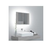 Armoire à miroir LED Sonoma gris 60x12x45 cm Bois d ingénierie