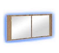 Vidaxl Armoire Miroir Led Chêne Artisanal 100x12x45 Cm Bois D'ingénierie