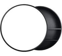 Armoire à Miroir Ronde en Bois pour Salle de Bain, Miroir de Maquillage avec Armoire intégrée 2 en 1, Style Tendance et Simple, Armoire à Miroir pour Salon, Salle de Bain, Salon de Coiffure,