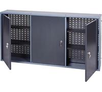 Industrial Quality Supplies Armoire à outils H600×I1200×P200mm argent anthr. 3 panneaux perforés, 3 portes Quantité:1