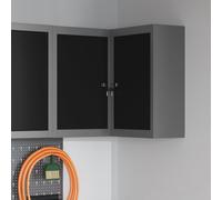 Armoire à outils d'angle vidaXL murale et verrouillable en acier noir