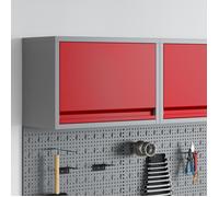 Armoire à outils murale avec porte à levage à gaz rouge, 50x25x35 cm