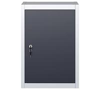 Armoire à outils murale métal gris et noir avec porte verrouillable, étagère réglable, plaque perforée Euro, rangement atelier garage, meuble servante pour outils et bricolage