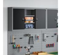 Armoire à outils murale vidaXL avec panneau perforé Noir 100x20x55 cm Acier
