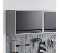 Armoire à outils murale vidaXL avec porte à levage à gaz - Noir - 50x25x35 cm