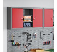 Armoire à outils murale vidaXL avec tableau perforé Rouge 100x20x55 cm Acier