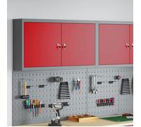 Armoire à outils - VIDAXL - 50 x 20 x 55 cm - Rouge et gris - Acier & bois d'ingénierie - Étagères réglables