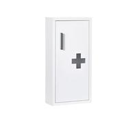 Armoire à pharmacie 2 étagères 3 niveaux dim. 30L x 12l x 60H cm logo croix transparent acier blanc