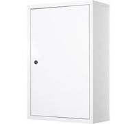 Armoire à pharmacie 2 étagères 3 niveaux verrouillable dim. 40L x 18l x 60H cm 2 clés métal blanc Blanc G