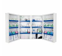 Armoire à pharmacie 2 portes Esculape - Fermeture à clé - H.53 x L.53 x P.20 cm - Métal blanc