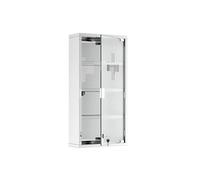 Armoire à pharmacie 3 étagères 4 niveaux 30L x 12l x 60H cm porte verre trempé symbole croix acier inoxydable brossé