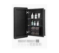 Armoire à Pharmacie 40,6x61cm Avec Miroir Cadre En Aluminium Et Etagères à 2 Couches