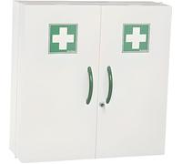 Armoire à pharmacie blanche 2 portes fermeture magnétique et serrure à clé L52 x H54 x P20 cm