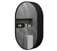 Armoire à Pharmacie avec Miroir de Salle de Bain,Armoire à Pharmacie avec miroirs de courtoisie muraux,Armoire à Pharmacie Ovale en Bois Massif,Convient pour l'entrée,la Chambre à Coucher,Le