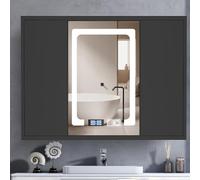 Armoire à Pharmacie avec Miroir HD, Armoire à Pharmacie pour Salle de Bain avec Miroir et lumières LED, Armoire à Miroir de Salle de Bain avec système antibuée, pour Salle de Bain encastrée