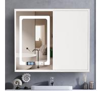 Armoire à Pharmacie avec Miroir HD, Armoire à Pharmacie pour Salle de Bain avec Miroir et lumières LED, Armoire à Miroir de Salle de Bain avec système antibuée, pour Salle de Bain encastrée