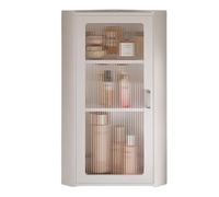 Armoire à pharmacie d'angle murale sans perçage pour salle de bain - Rangement multicouche peu encombrant - Convient au-dessus des toilettes - Blanc - 30 x 30 x 70 cm