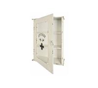 HAKU étagère blanc, métal, verre trempé – L 43 x H 62 x P 17 cm – style industriel