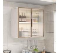 Armoire à pharmacie en alliage d'aluminium avec porte en verre - Organiseur de rangement multifonction pour cuisine et salle de bain, 2 à 3 couches de rangement au-dessus des toilettes