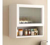 Armoire à pharmacie en bois avec porte en verre, organiseur de rangement mural pour cuisine et salle de bain, vitrine à suspendre au-dessus des toilettes avec poignée cachée