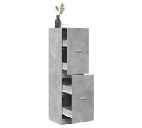 Armoire à pharmacie en bois - Gris béton - 40 x 41 x 144,5 cm - Armoire multi-usages avec tiroir - Pour cuisine, bureau, salon - Meuble de rangement durable