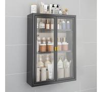 Armoire à pharmacie en métal, support mural avec portes en verre, armoire murale de salle de bain au-dessus des toilettes, armoire suspendue pour salle de bain, cuisine, buanderie, dortoirs (taille :