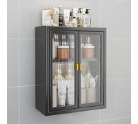Armoire à pharmacie en métal, support mural avec portes en verre, armoire murale de salle de bain au-dessus des toilettes, armoire suspendue pour salle de bain, cuisine, buanderie, dortoirs (taille :