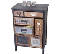 Placard De Pharmacien Hwc-A43, Commode, Bois Massif De Sapin, Vintage, Patchwork 78x55x35cm Multicolore