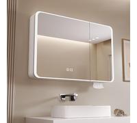 Armoire à pharmacie intelligente avec lumières, miroir éclairé pour rangement de produits de beauté, design mural pour un confort ultime